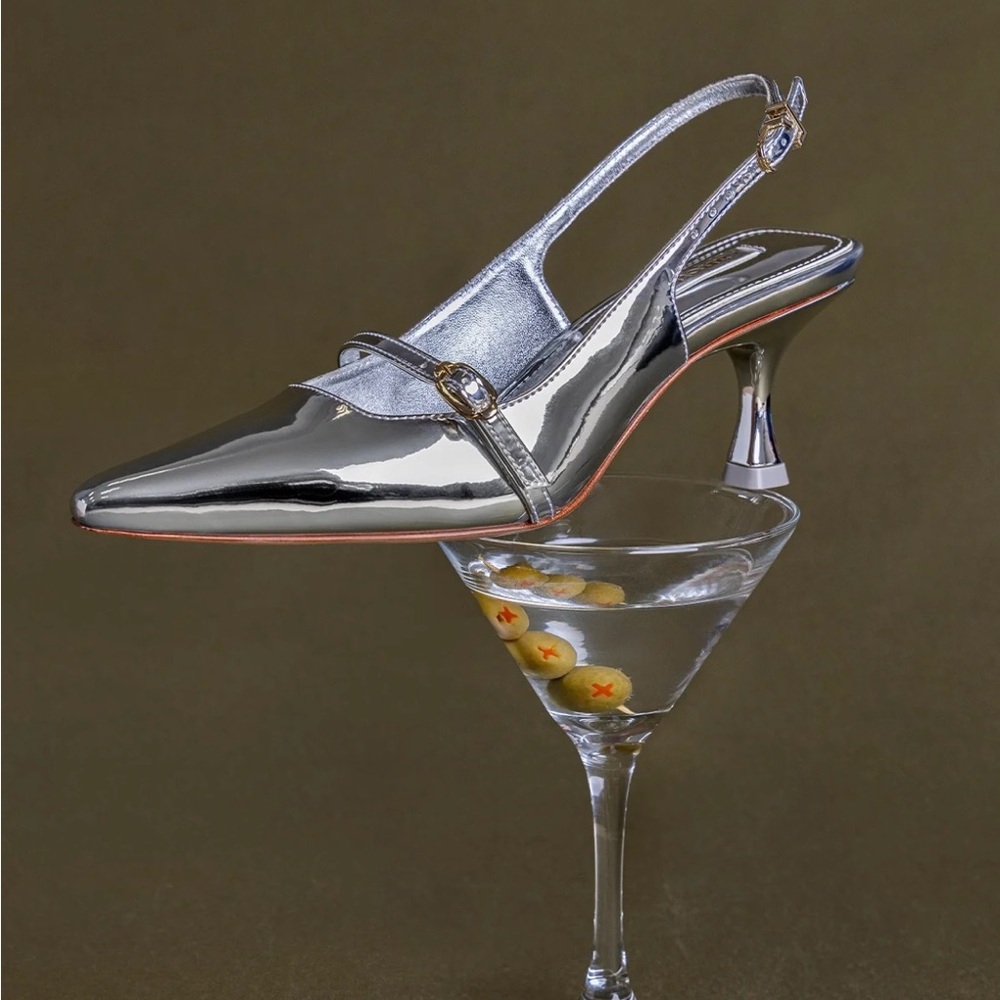 Larroudé Ines Pump In Silver Specchio